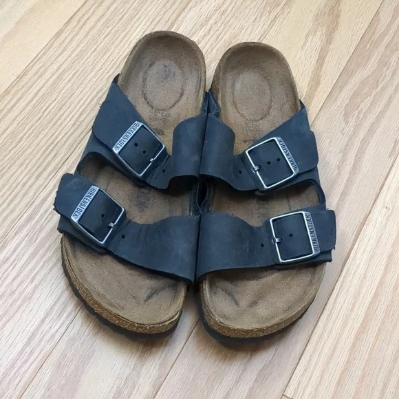 Birkenstock Leather Black Arizona Sandals 38 N - Picture 3 of 9